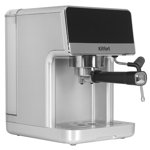 Купить Кофеварка рожковая Kitfort КТ-7418 серебристый  9231651. Характеристики, отзывы и цены в Донецке