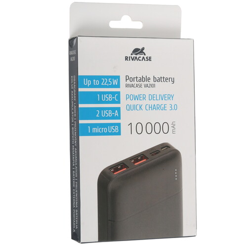 Купить Портативный аккумулятор RIVACASE VA2101 черный  9260612. Характеристики, отзывы и цены в Донецке