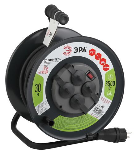 Купить Удлинитель силовой ЭРА RMx-4es-3x2.5-30m-IP44(KG) черный  5419196. Характеристики, отзывы и цены в Донецке
