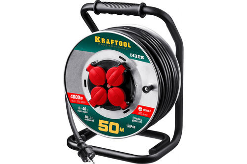 Купить Удлинитель силовой KRAFTOOL 55086-50 черный  9107309. Характеристики, отзывы и цены в Донецке