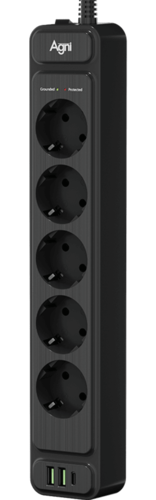 Купить Сетевой фильтр AGNI TP-FS3U5E-PD черный  9289370. Характеристики, отзывы и цены в Донецке