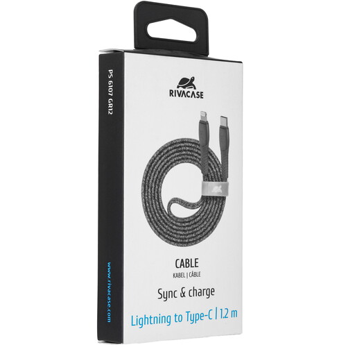 Купить Кабель плоский RIVACASE Lightning 8-pin - USB Type-C серый 1.2 м  9294764. Характеристики, отзывы и цены в Донецке