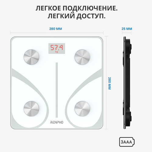 Купить Весы Renpho Elis 1 Smart Body Scale ES-32MD белый  9163263. Характеристики, отзывы и цены в Донецке