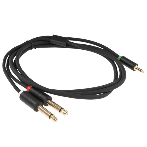 Купить Кабель   Telecom jack 3.5 мм - jack 6.3 мм х2 шт. черный  9190106. Характеристики, отзывы и цены в Донецке