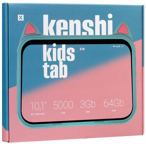 Купить 10.1" Планшет KENSHI Kids E18 LTE 64 ГБ голубой  5404444. Характеристики, отзывы и цены в Донецке