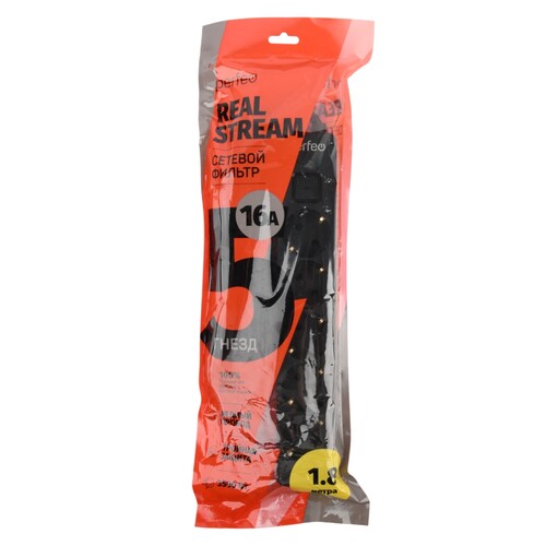 Купить Сетевой фильтр Perfeo REAL STREAM PF_E1505 черный  9172331. Характеристики, отзывы и цены в Донецке