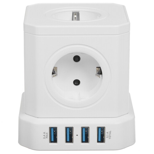 Купить Сетевой фильтр Cablexpert TWR-5-U4-W-2 белый  9154795. Характеристики, отзывы и цены в Донецке