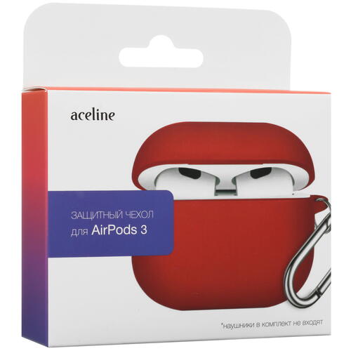 Купить Чехол Aceline для Apple AirPods 3, красный  5427120. Характеристики, отзывы и цены в Донецке