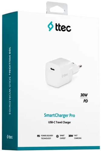 Купить Сетевое зарядное устройство TTEC SmartCharger 30W PD белый  9140751. Характеристики, отзывы и цены в Донецке