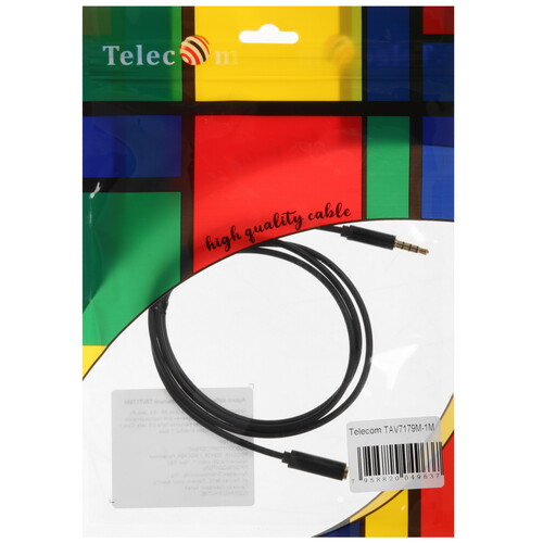 Купить Кабель   Telecom jack 3.5 мм - jack 3.5 мм черный  5602598. Характеристики, отзывы и цены в Донецке