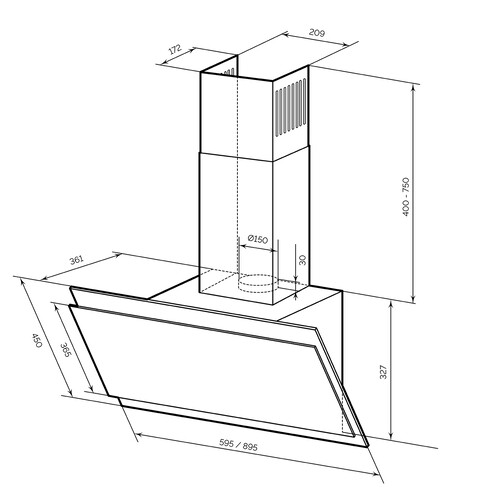 Купить Вытяжка наклонная LEX FURIA 900 IVORY бежевый/бежевый  9242179. Характеристики, отзывы и цены в Донецке