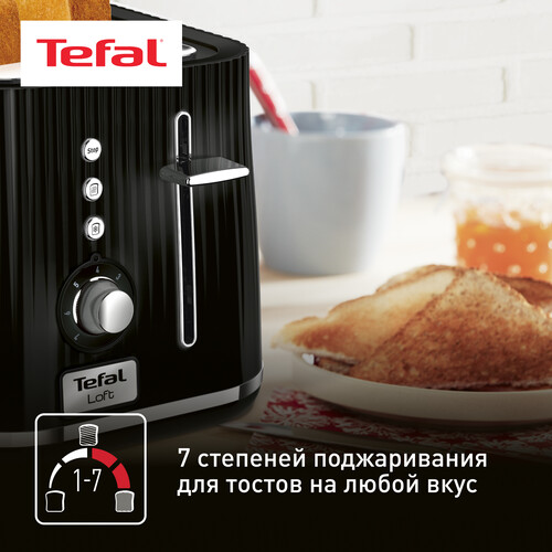 Купить Тостер Tefal Loft TT761838 черный  5606950. Характеристики, отзывы и цены в Донецке