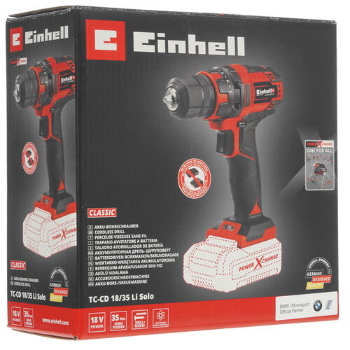 Купить Дрель-шуруповерт Einhell TC-CD 18/35 Li-Solo Power X Change 18V без ЗУ, без АКБ  5308580. Характеристики, отзывы и цены в Донецке
