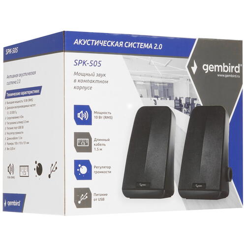 Купить Колонки Gembird SPK-505 черный  5356111. Характеристики, отзывы и цены в Донецке