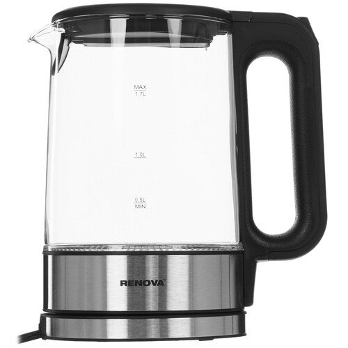 Купить Электрочайник RENOVA KT17G-10B серебристый  9182154. Характеристики, отзывы и цены в Донецке