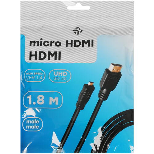 Купить Кабель однонаправленный DEXP HDMI - micro HDMI, 1.8 м  1008296. Характеристики, отзывы и цены в Донецке