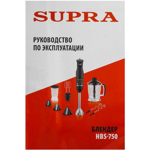 Купить Блендер погружной SUPRA HBS-750 черный  9000565. Характеристики, отзывы и цены в Донецке
