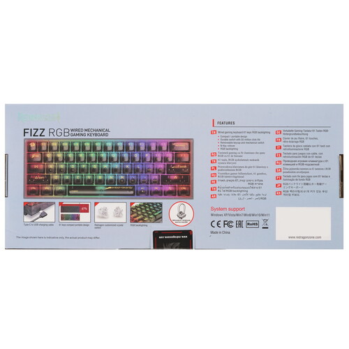 Купить Клавиатура  проводная Redragon Fizz  9225977. Характеристики, отзывы и цены в Донецке
