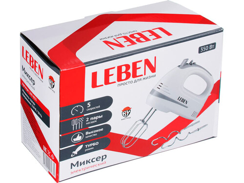 Купить Миксер LEBEN 269-031 белый  5070033. Характеристики, отзывы и цены в Донецке