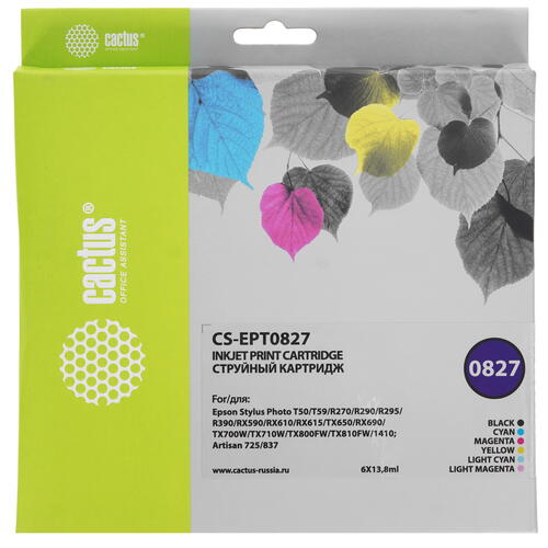 Купить Картридж Cactus CS-EPT0827 многоцветный  7930591. Характеристики, отзывы и цены в Донецке