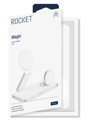 Купить Беспроводное зарядное устройство ROCKET Magic белый  9302718. Характеристики, отзывы и цены в Донецке