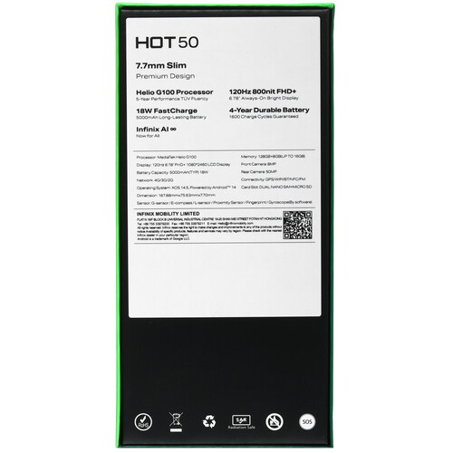 Купить 6.78" Смартфон Infinix HOT 50 128 ГБ серый  5479921. Характеристики, отзывы и цены в Донецке