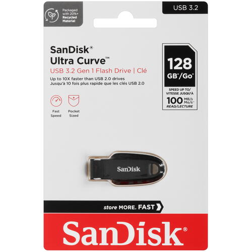 Купить Память USB Flash 128 ГБ SanDisk Ultra Curve [SDCZ550-128G-G46]  9102931. Характеристики, отзывы и цены в Донецке