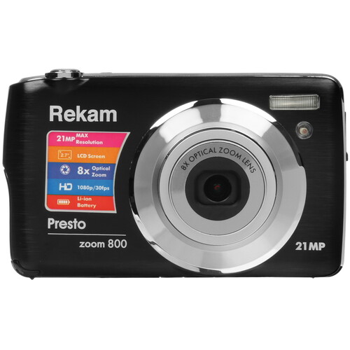 Купить Компактный фотоаппарат Rekam Presto Zoom 800 черный  9087605. Характеристики, отзывы и цены в Донецке