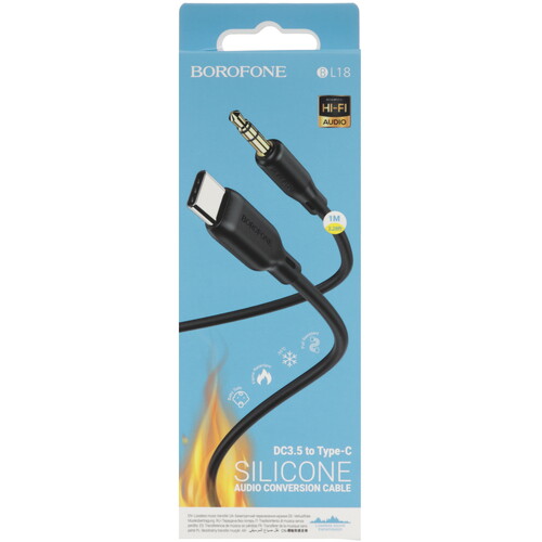 Купить Кабель   Borofone USB Type-C - jack 3.5 мм черный  5474946. Характеристики, отзывы и цены в Донецке