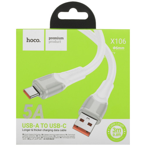 Купить Кабель Hoco USB Type-C - USB Type-A белый  5635378. Характеристики, отзывы и цены в Донецке