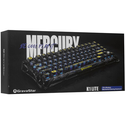 Купить Клавиатура  проводная + беспроводная GravaStar Mercury K1 Transparent Black  9276733. Характеристики, отзывы и цены в Донецке