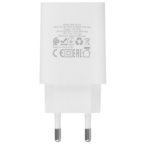 Купить Сетевое зарядное устройство Borofone BA21A Pro белый  5609256. Характеристики, отзывы и цены в Донецке
