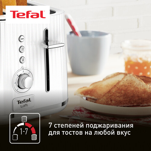 Купить Тостер Tefal TT761138 белый  9071488. Характеристики, отзывы и цены в Донецке