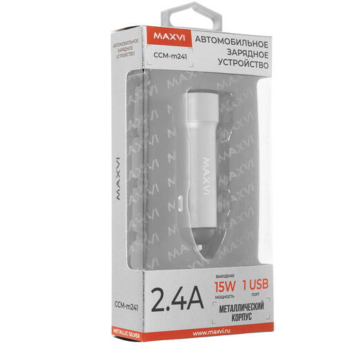 Купить Автомобильное ЗУ Maxvi CCM-M241 серебристый  5366930. Характеристики, отзывы и цены в Донецке