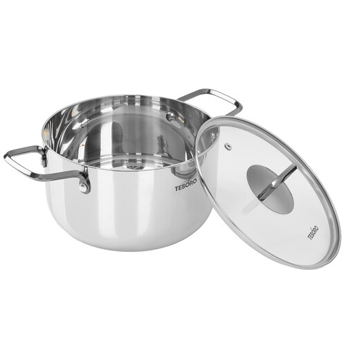 Купить Кастрюля Tesoro Asti КС643 4.3 л 22 см серебристый  9165237. Характеристики, отзывы и цены в Донецке