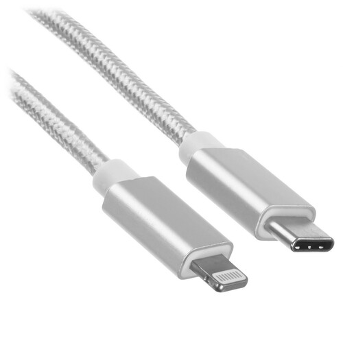 Купить Кабель круглый Cactus Lightning 8-pin MFI - USB Type-C серебристый 1 м  5475639. Характеристики, отзывы и цены в Донецке