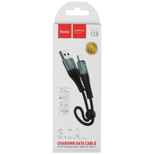 Купить Кабель круглый Hoco USB Type-C - USB 2.0 Type-A черный 0.25 м  5475027. Характеристики, отзывы и цены в Донецке