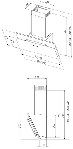 Купить Вытяжка наклонная Akpo WK-11 Juno II серый/серый  9951211. Характеристики, отзывы и цены в Донецке