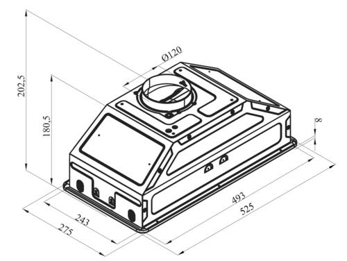 Купить Вытяжка полновстраиваемая Оasis UN-50B черный  9136707. Характеристики, отзывы и цены в Донецке