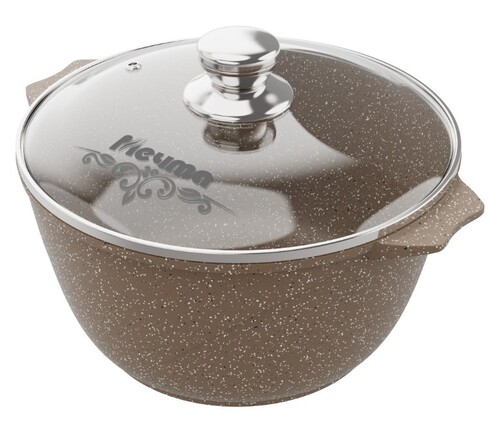Купить Кастрюля Мечта Гранит 43806 3 л 22 см коричневый  9149187. Характеристики, отзывы и цены в Донецке
