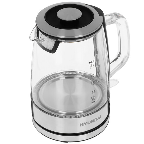 Купить Электрочайник Hyundai HYK-G2403 черный  9228376. Характеристики, отзывы и цены в Донецке