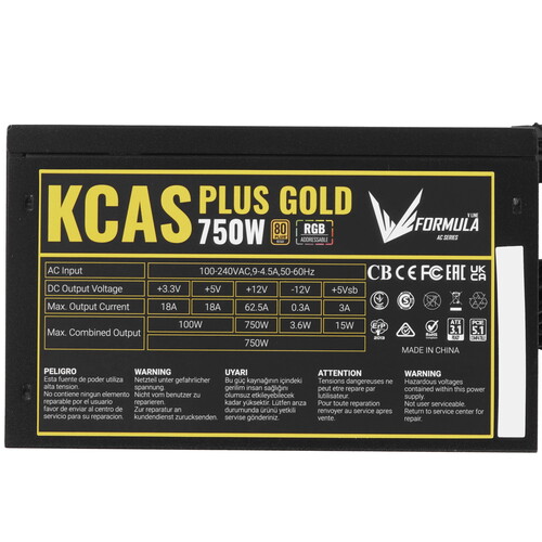 Купить Блок питания Formula KCAS PLUS GOLD 750W RGB  5614587. Характеристики, отзывы и цены в Донецке