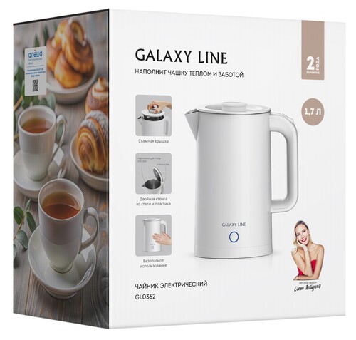 Купить Электрочайник Galaxy Line GL 0362 белый  9166182. Характеристики, отзывы и цены в Донецке