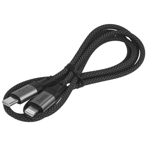 Купить Кабель круглый Hoco Lightning 8-pin - USB Type-C черный 1 м  9244446. Характеристики, отзывы и цены в Донецке