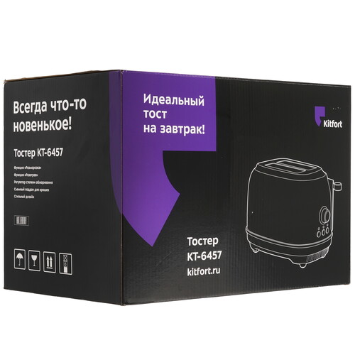 Купить Тостер Kitfort КТ-6457 красный  9272044. Характеристики, отзывы и цены в Донецке