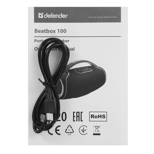 Купить Портативная колонка Defender Beatbox 100, черный  9232542. Характеристики, отзывы и цены в Донецке