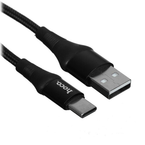 Купить Кабель круглый Hoco USB Type-C - USB 2.0 Type-A черный 1 м  5475031. Характеристики, отзывы и цены в Донецке