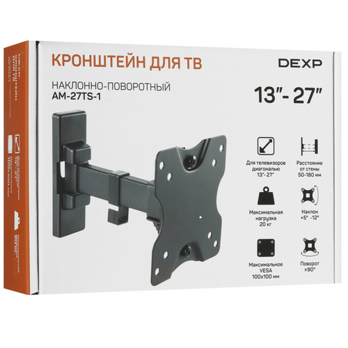 Купить Кронштейн для ТВ DEXP AM-27TS-1 черный  1137172. Характеристики, отзывы и цены в Донецке