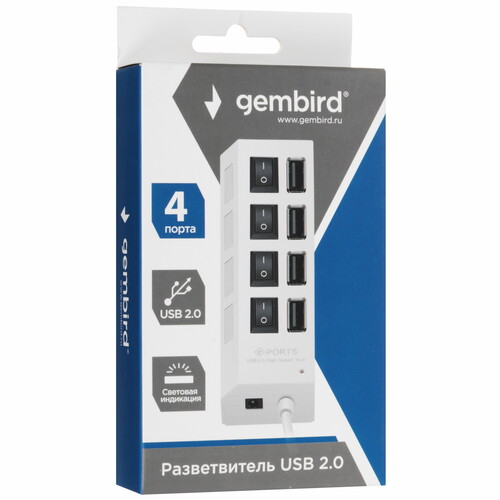 Купить USB-разветвитель Gembird UHB-243-ADW  5630964. Характеристики, отзывы и цены в Донецке