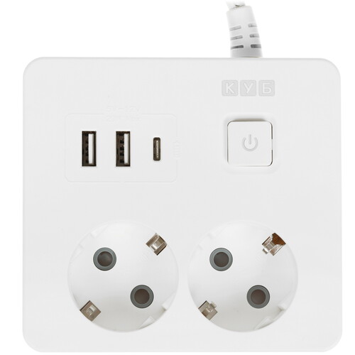 Купить Удлинитель Power Cube PC-1-2M белый  9196400. Характеристики, отзывы и цены в Донецке